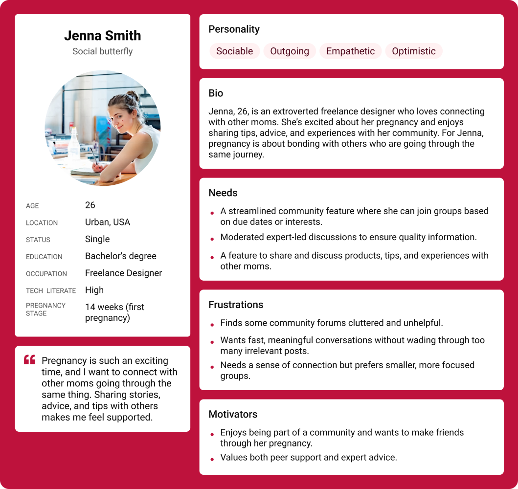 User persona — Jenna