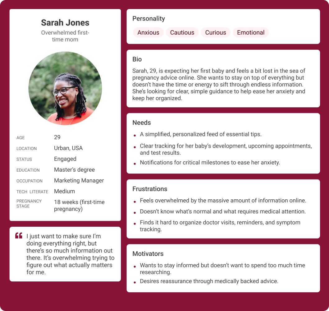 User persona — Sarah