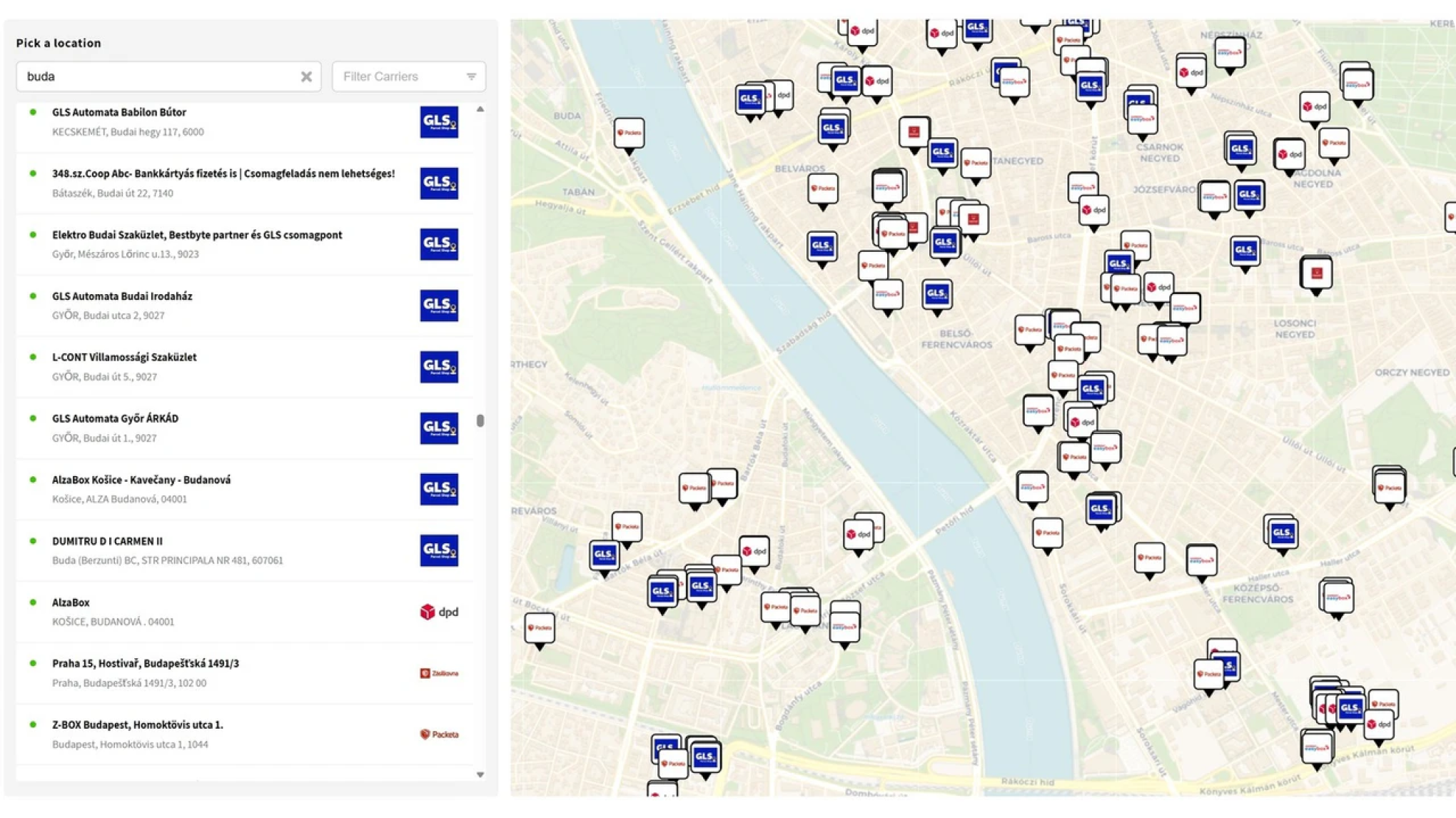 Parcely.app drop boxes