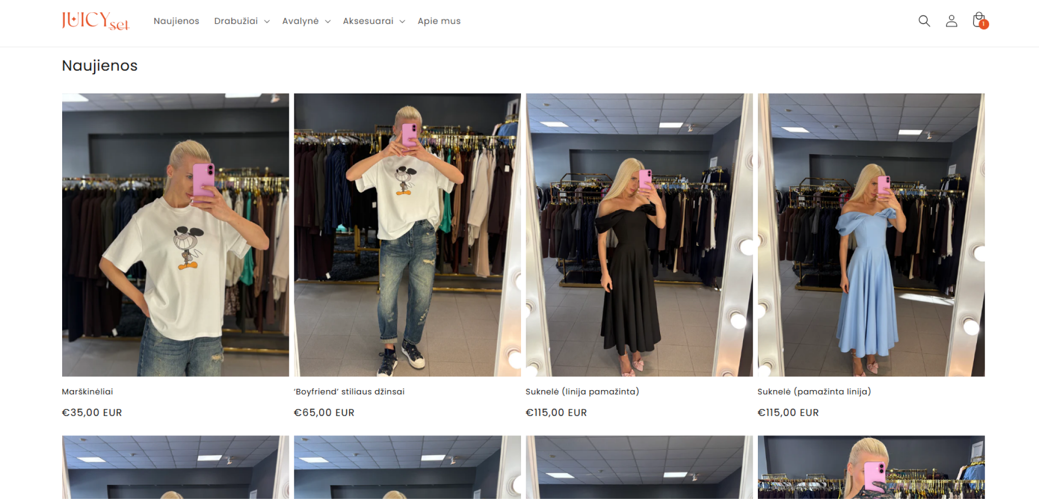 Website landing page