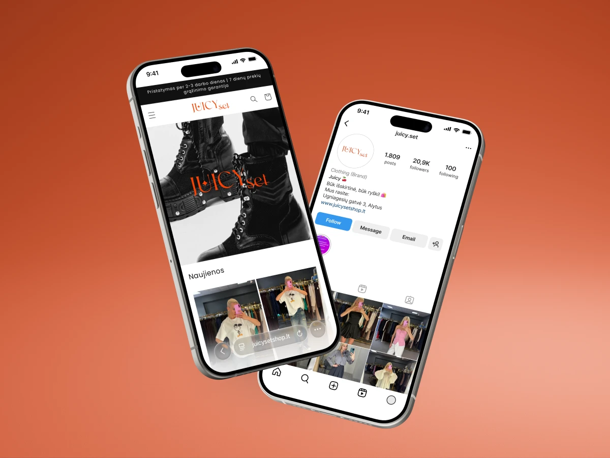 Juicy Set Shop phones mockup