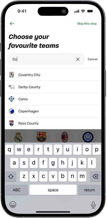 Onboarding team search