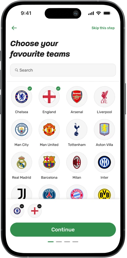 Onboarding teams selection